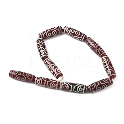 Rice Shape Tibetan Style dZi Beads Strands G-A269-A24-01-1