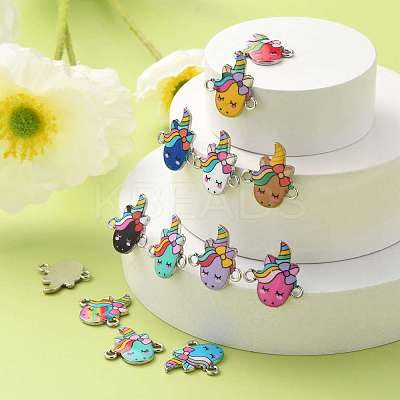 60Pcs 12 Styles Alloy Enamel Connector Charms ENAM-CJ0004-32-1