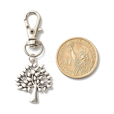 Tree of Life Tibetan Style Alloy Keychain HJEW-JM00560-02-1