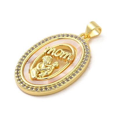 Mother's Day Brass Micro Pave Clear Cubic Zirconia Pendants FIND-Z041-21A-1