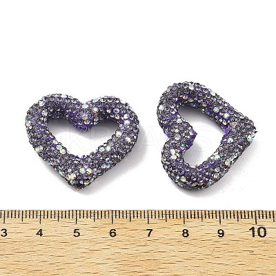 Heart Shape Polymer Clay Rhinestone Beads CLAY-NH0001-09B-03-1