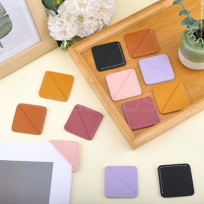 12Pcs 6 Colors Imitation Leather Book Bookmarks AJEW-CL0002-10-1