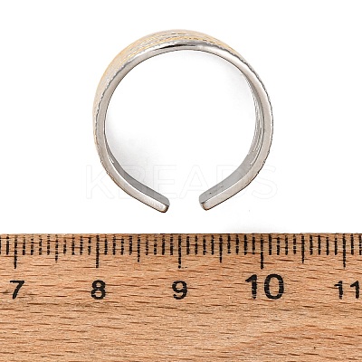 304 Stainless Steel Double Color Cuff Rings RJEW-S635-01GP-L-1