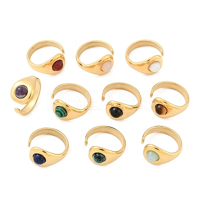 304 Stainless Steel Open Cuff Rings RJEW-Z078-04G-1