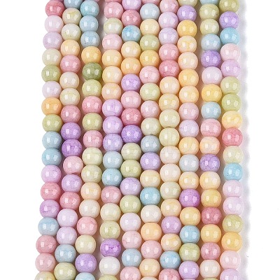 Ombre Effect Opaque Crackle Glass Beads Strands GLAA-Q106-01A-A09-1