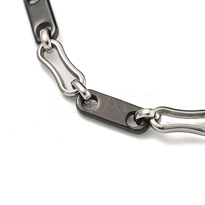 Two Tone 201 Stainless Steel Oval Link Chain Bracelet BJEW-B078-41BP-1