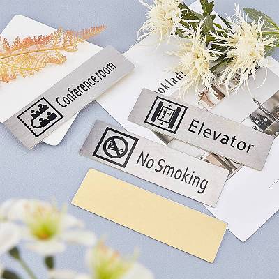 430 Stainless Steel Sign Stickers STAS-GF0001-06D-1