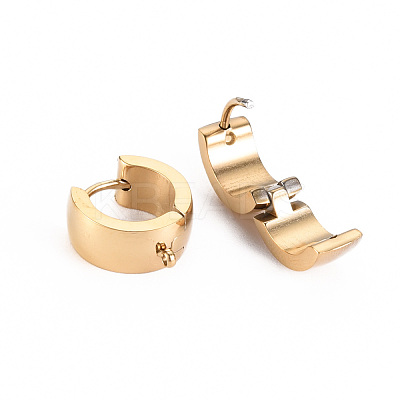 304 Stainless Steel Huggie Hoop Earring Findings X-STAS-S116-261G-1
