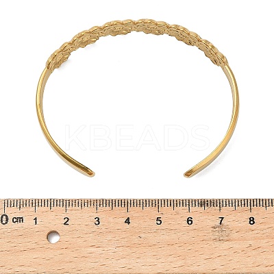 304 Stainless Steel Cuff Bangles for Women BJEW-P359-02G-1