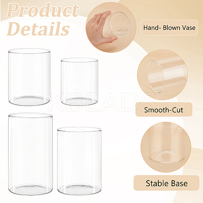 4Pcs 4 Style High Borosilicate Straight Plants Propagation Vase GLAA-BC0001-27-1