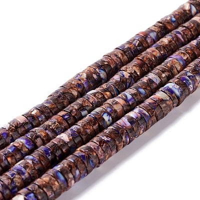 Assembled Synthetic Bronzite and Imperial Jasper Beads Strands G-I318-03B-1