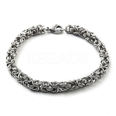 Non-Tarnish 201 Stainless Steel Rope Chain Bracelet BJEW-Z023-03B-1