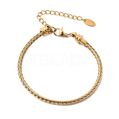 304 Stainless Steel Wheat Chains Bracelets for Women BJEW-A158-02A-G-1