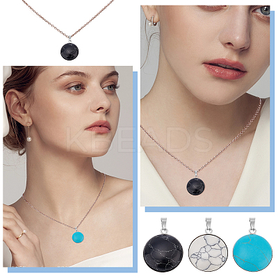 12Pcs 3 Colors Synthetic Turquoise Pendants STAS-UN0039-61-1