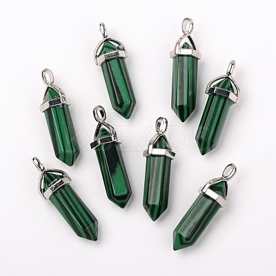 Dyed Synthetic Malachite Pointed Pendants G-F295-03D-1
