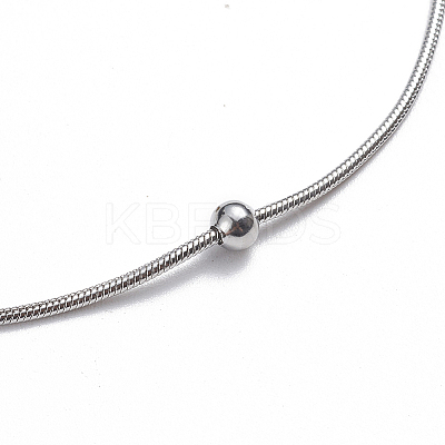 Tarnish Resistant 304 Stainless Steel Round Snake Chain Anklets LS-AJEW-G024-13P-1