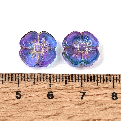 Baking Paint and Golden Metal Enlaced Glass Beads GL-CBA1477-16B-1