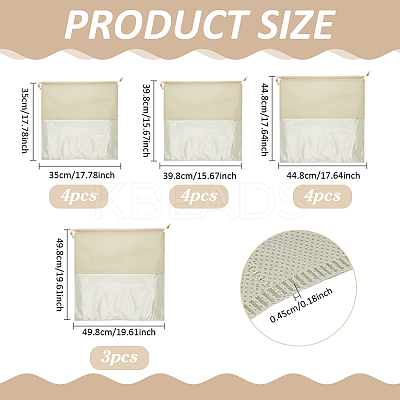 14Pcs 4 Styles Square Cloth Packing Pouches for Shoes ABAG-PH0001-60B-1