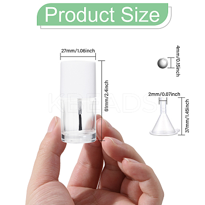 Transparent Glass Nail Polish Empty Bottle MRMJ-GL0001-18-1