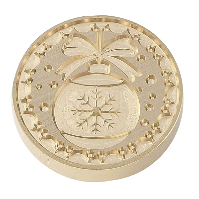 Christmas Series Wax Seal Brass Stamp Head AJEW-M037-01G-12-1