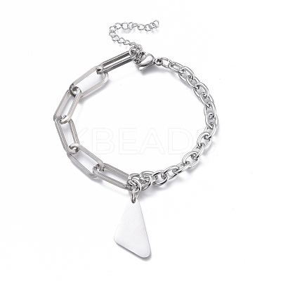 Non-Tarnish 304 Stainless Steel Paperclip Chains & Cable Chain Jewelry Sets SJEW-K153-10P-1