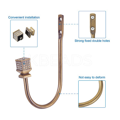 Zinc Alloy U Shape Hook Hangers Curtain SW-TAC0002-08B-1