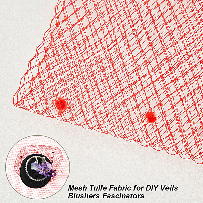 Polyester Birdcage Bridal Veil Netting with Chenille Dot AJEW-WH0471-103C-03-1