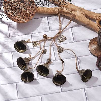 Halloween Iron & Alloy Protective Witch Bells for Doorknob Hanging Ornaments HJEW-JM01894-1
