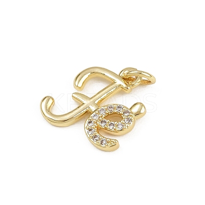 Brass Micro Pave Clear Cubic Zirconia Pendants KK-D409-36G-A-1