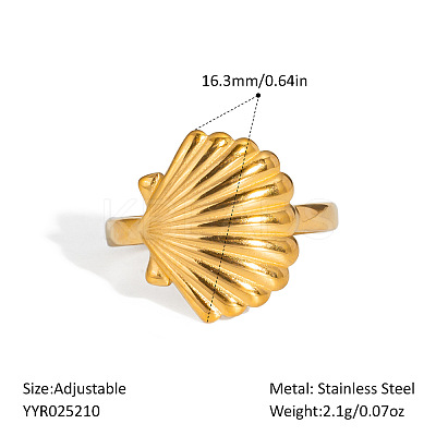 Ocean Themes Stainless Steel Adjustable Cuff Rings for Women VG5206-9-1