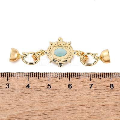 Brass Micro Pave Clear Cubic Zirconia Fold Over Clasps KK-P291-11G-1