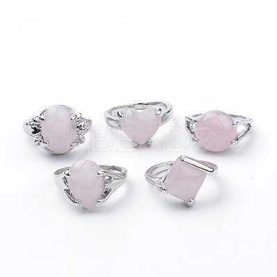 Natural Rose Quartz Rings G-S242-09-B-1