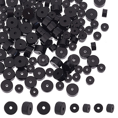 143Pcs 2 Sizes Natural Black Onyx(Dyed & Heated) Beads G-AR0005-03-1