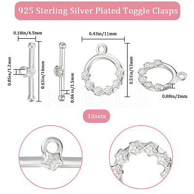 10Pcs Eco-friendly Brass Toggle Clasps KK-BBC0009-92S-1