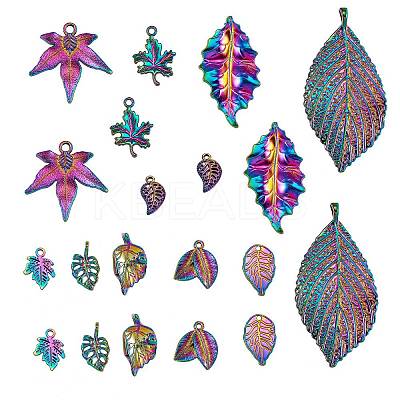 20Pcs 10 Style Rainbow Color Alloy Pendants PALLOY-SZ0001-31-1