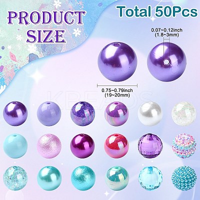 50Pcs Marine Theme Acrylic Beads OACR-CJ0001-68-1