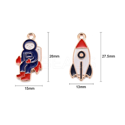 20Pcs 2 Style Zinc Alloy Enamel Pendants ENAM-LS0001-17G-1