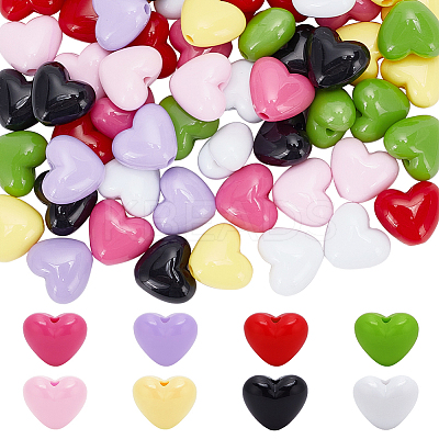 64Pcs 8 Colors Opaque Acrylic Beads SACR-PH0001-51-1