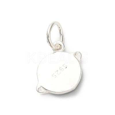 925 Sterling Silver Blue Enamel Pendants STER-C014-02C-S-1