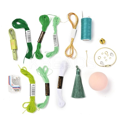 DIY Embroidery Temari Ball Keychain Kits DIY-I064-A05-1