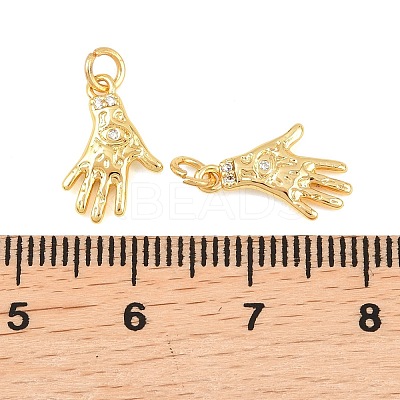 Brass Micro Pave Cubic Zirconia Charms KK-F927-26G-1