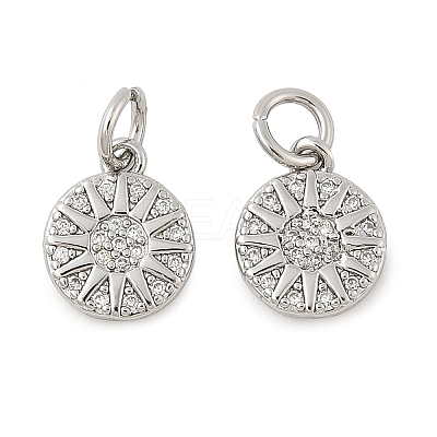 Brass Micro Pave Cubic Zirconia Pendants KK-U056-11P-1