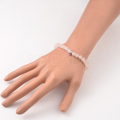 Round Natural Gemstone Beaded Stretch Bracelets BJEW-JB02147-1