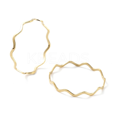 Ion Plating(IP) 304 Stainless Steel Wave Finger Rings RJEW-G298-01G-1