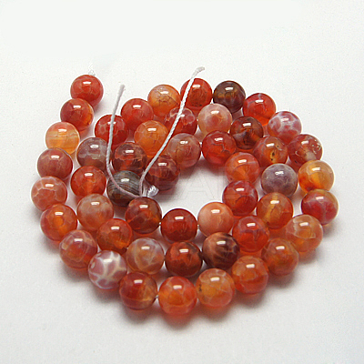 Natural Fire Crackle Agate Beads Strands G-G212-6mm-10-1
