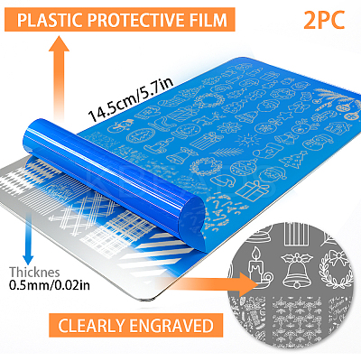 304 Stainless Steel DIY Nail Art Templates MRMJ-WH0117-011-1