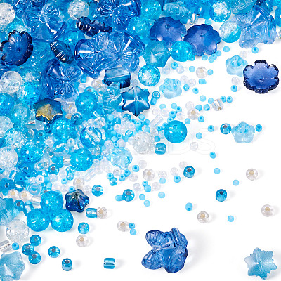 Transparent Spray Paint & Baking Paint Crackle Glass Beads GLAA-TA0003-45-1