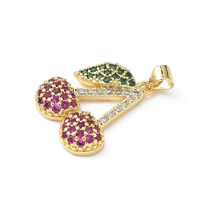 Brass Micro Pave Cubic Zirconia Pendants KK-B141-44G-03-1