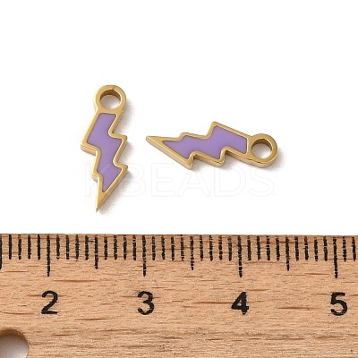 304 Stainless Steel Enamel Charms STAS-L022-332G-1