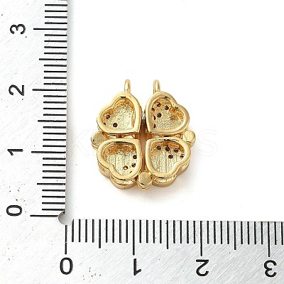 Brass Micro Pave Clear Cubic Zirconia with Acrylic Pendants KK-G483-04G-1